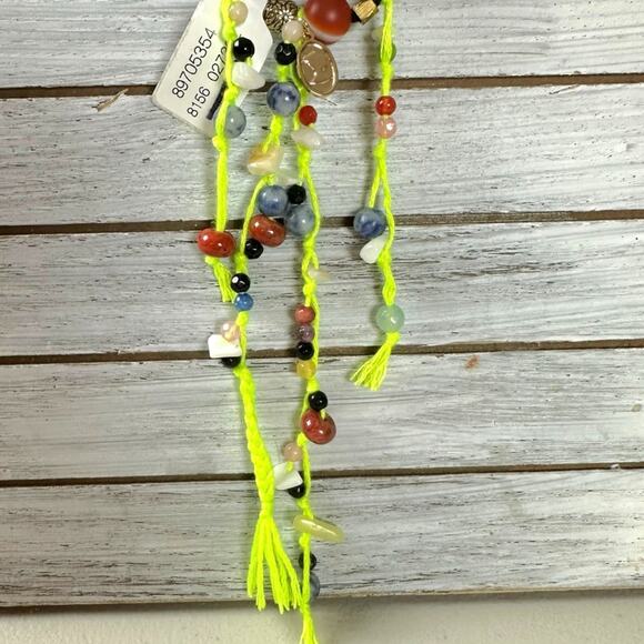 Free People Ariana Ost The Sand Dripp Hair Tie in Lime Green NWT Bracelet - Picture 8 of 13